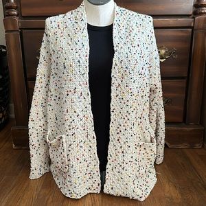 Chunky Knit Oversized Cardigan Color Speckled
